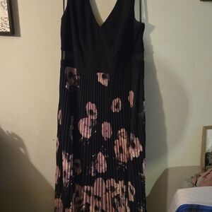 Xscape Pink Maxi Sundress Sleeveless V-Neck